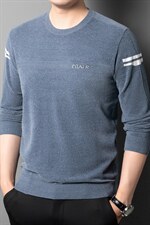 男士长袖毛衣秋季2023新款宽松针织打底衫中年圆领薄款外穿上衣，男装针织衫/毛衣，电商B212（原钱塘6029）