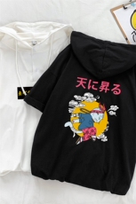 LD54012-P45连帽短袖t恤男大码胖子带帽五分袖中袖，男装T恤，电商A040