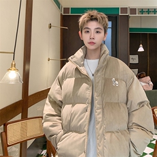 字母刺绣灯芯绒麻花条冬季纯色棉衣棉服外套男XMY2312-P115控158，男装棉衣，电商B370
