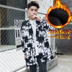 1611B-F01厚款-P40冬款加绒加厚风衣S-XXL秋冬青少年中长款厚衣图片