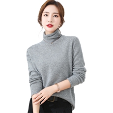 山羊绒衫女堆堆领针织打底毛衣羊毛衫女，女装羊绒衫，旭日羊绒