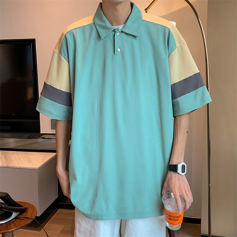 2023夏季新款短袖男潮流港风polo衫百搭半袖zdp2301-P40控58,男装Polo衫,星座717