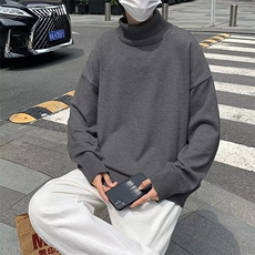 套头休闲长袖纯色可翻高领宽松型男针织衫冬季大码GM60P30，男装针织衫/毛衣，星座1116-2