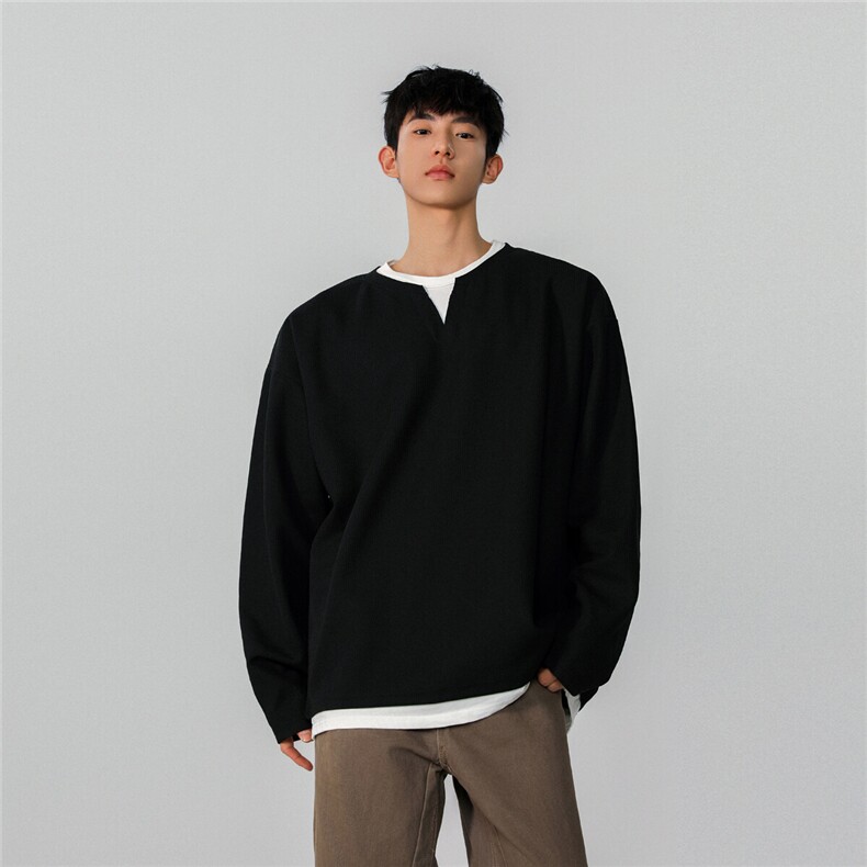 XZ809A/XS16/特P24/控48华夫格家俩件亨利领长T卫衣打底衫,男装卫衣,星座809A(原222-1)
