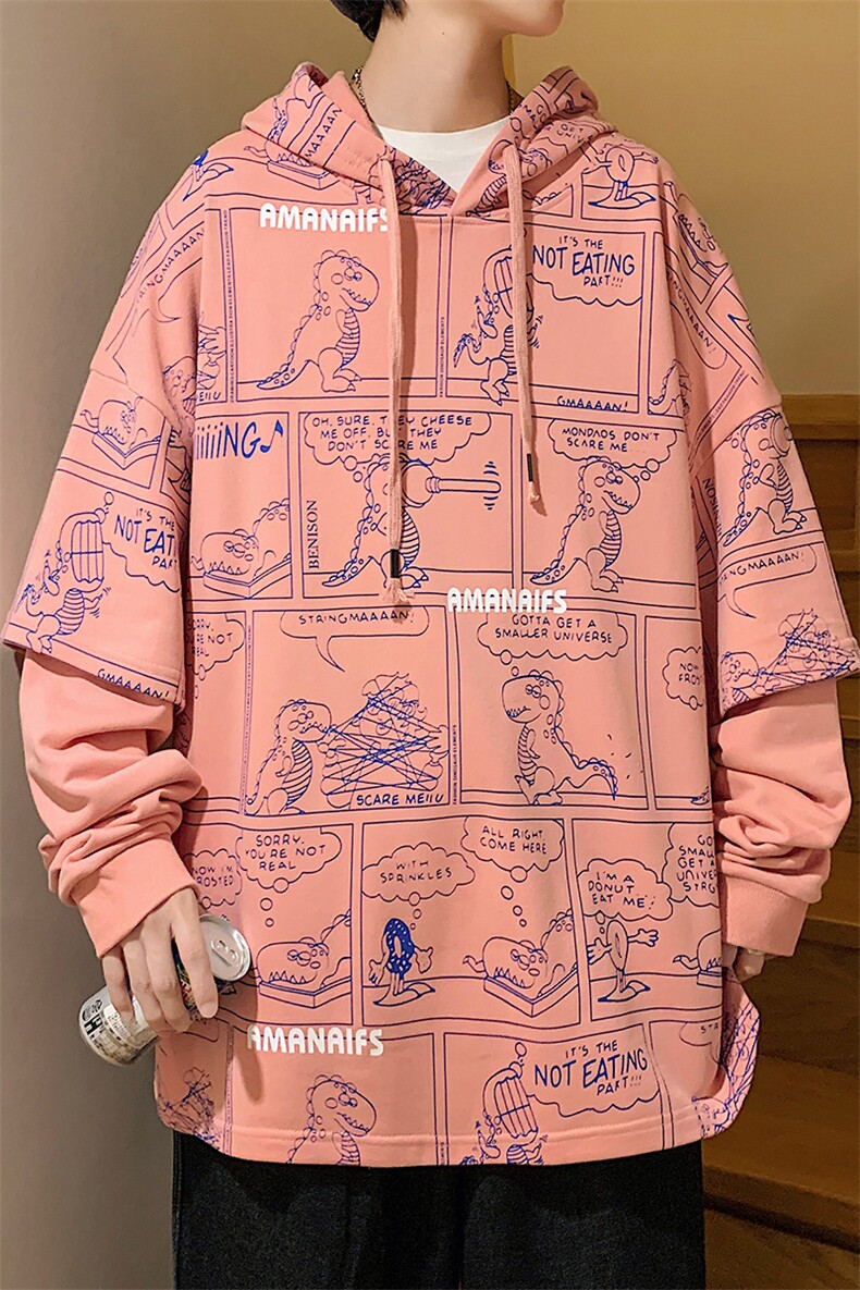 2023春季新品男士运动休闲青少年潮牌连帽套头港风卫衣W407-P58,男装卫衣,电商A441-1