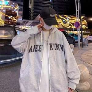 开衫卫衣男生春季美式高街cleanfit外套潮牌重磅连帽衣服W505/P40图片