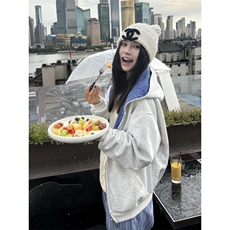 抖音得物高品质二开26春季美式潮牌两面穿连帽卫衣开衫男女外套，女装短外套，电商A486