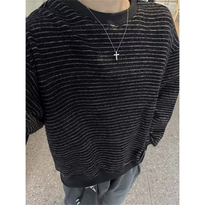 春秋季男士长袖t恤衫男装宽松韩版条纹体恤打底衫衣服ST713-P40