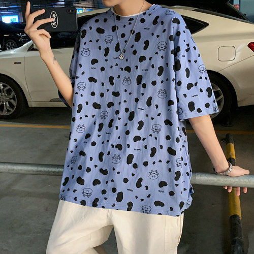 夏季港风T恤男宽松满印花中性风t恤情侣款DS-A160-1-T109-P30,男装T恤,电商C323-1