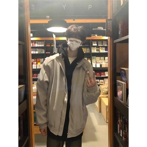 花灰色毛呢夹克棉服男士春秋美式高级JK8554-P68图片