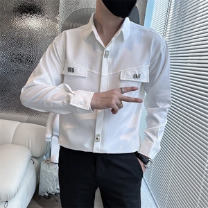 网络图现货衬衫长袖男装设计感小众痞帅上衣衬衣男女RA645-P50图片