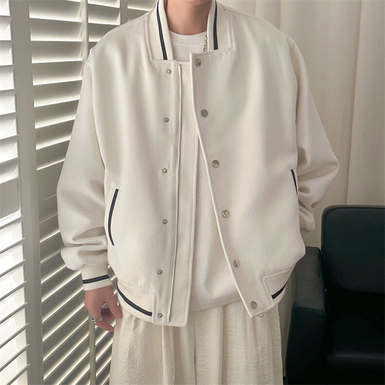 现货-秋冬毛呢棒球服潮牌宽松时尚外套休闲呢子夹克-AJ23058-P115,男装夹克,电商A351