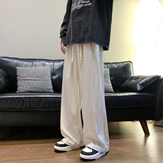 8XL-M特大码秋季新款垂感休闲裤男宽松直筒裤男裤拖地裤K943P40，男装休闲裤，电商D206-1