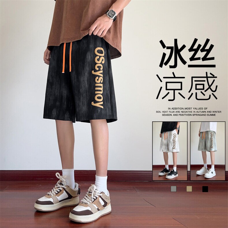 ！2025夏季新款男士发泡印花短裤麂皮绒五分裤DK339特P25图片