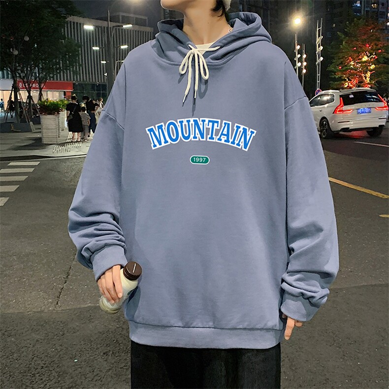 WY2231-P35纯棉连帽卫衣男大码运动帽衫宽松薄外套男,男装卫衣,电商A040