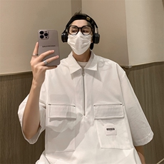 直播冰丝A177-T501-P50.2023夏新款大口袋polo衫90%锦纶10%氨纶，男装Polo衫，电商A177