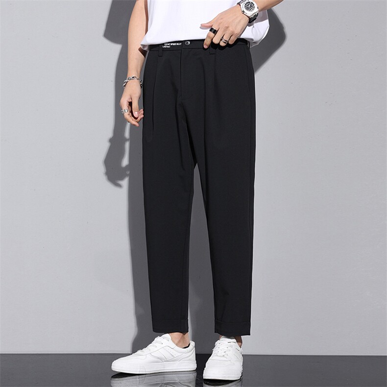 裤子男韩版潮流秋冬季新款九分小西裤男士修身垂感西装裤休闲长裤，男装西裤，星座505-2（原电商A260-1)