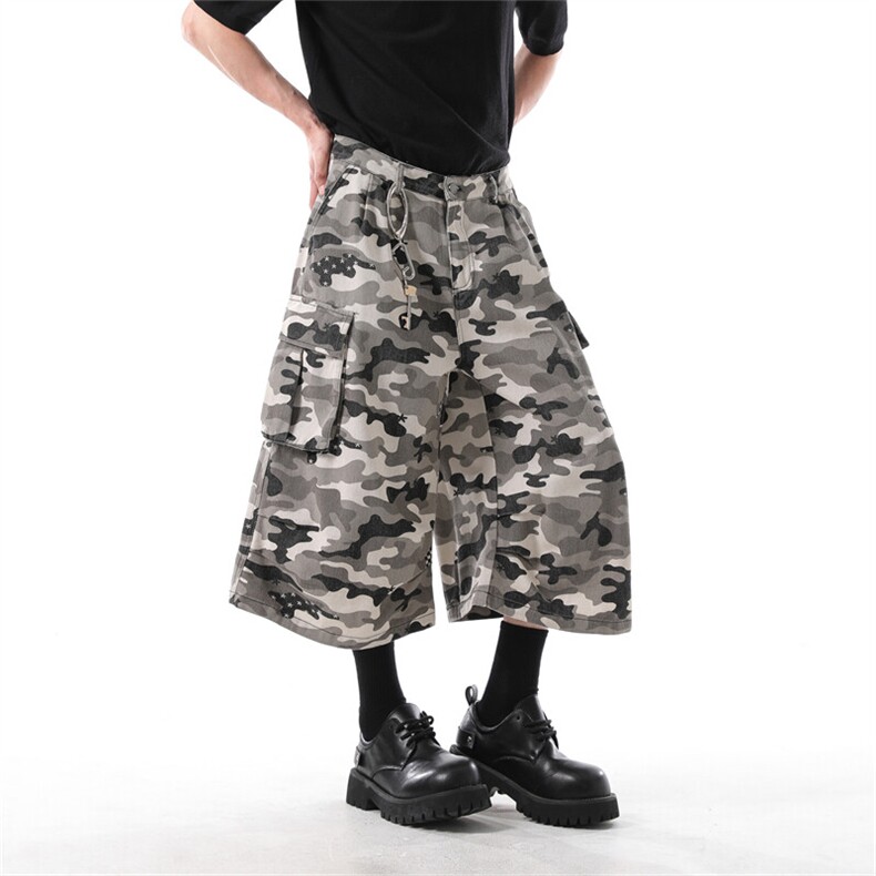 903-AK056-特P55  【S-3XL】 白迷彩七分短裤4图片