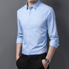 春季2023新款长袖衬衫男士商务修身休闲上衣衬衣潮流，男装衬衫，电商B212（原钱塘6029）