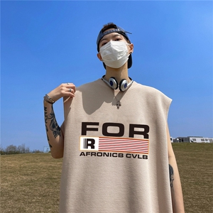 华夫格背心 直播高品质重磅220克 FOR印花HB7124-P25控38图片