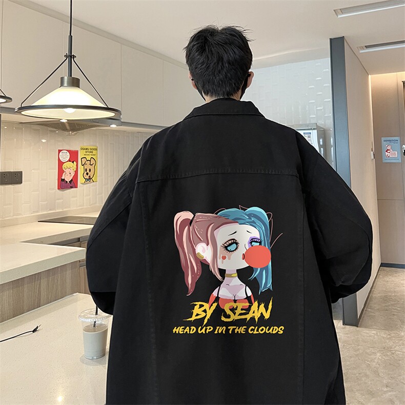 牛仔夹克男大码牛仔外套男茄克 NJ77298-P60加绒款-P75图片
