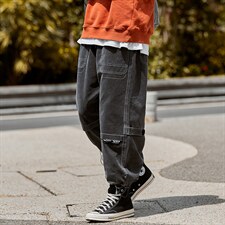 机能风工装裤秋潮流百搭ins宽松休闲束脚裤A438-6181-P7098，男装工装外套，电商A438