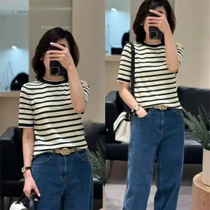 短袖t恤女2025新款夏季薄款宽松显瘦打底上衣小衫图片