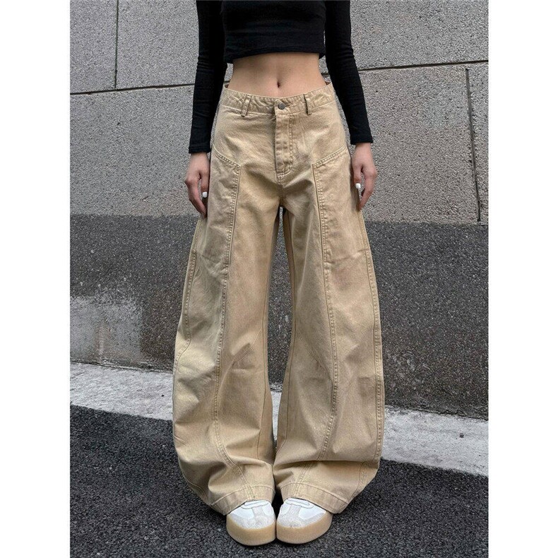 美式复古休闲工装裤直筒阔腿裤男女宽松弯刀裤1008-LN11003-P56,男装工装外套,星座1008