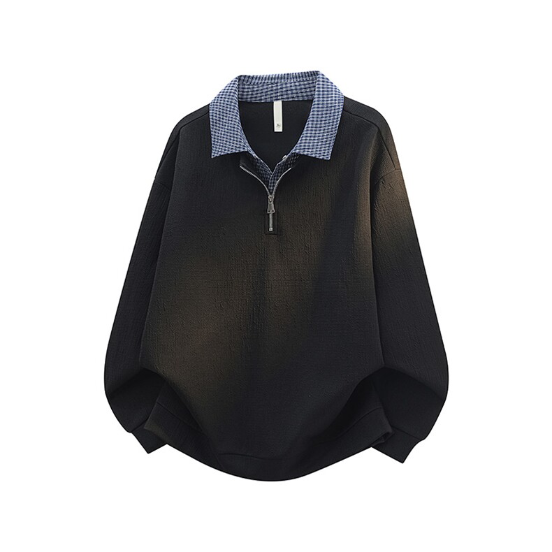 85813-P58M-8XL2026春季新款大码假两件翻领卫衣，男装卫衣，星座109