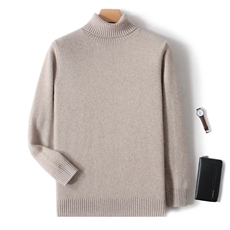 美极了加厚儿童山羊绒衫女童高翻领羊绒毛衣男童纯色短款打底秋冬，男装羊绒套衫，绒韵雅