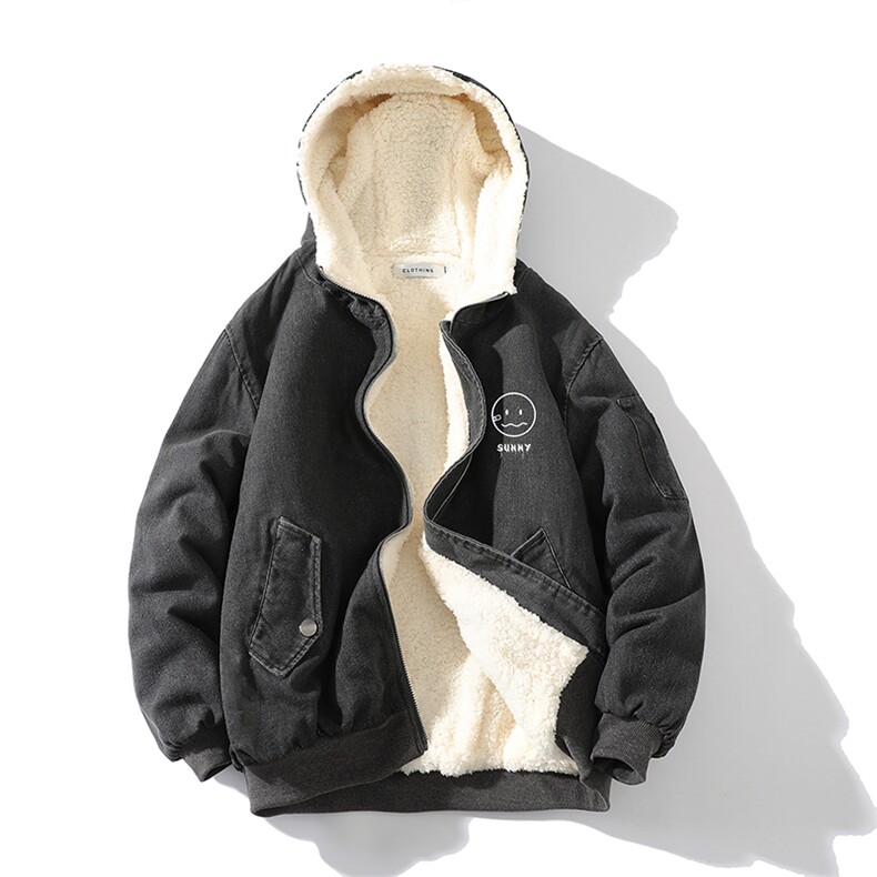 控价158牛仔外套男大码加厚加绒棉衣男羊羔毛棉服男NM53072-P140,男装棉衣,电商A040