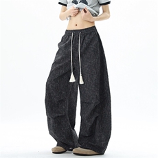 潮流新款泡泡格子长裤冰丝凉快休闲裤02XZ211-1-K2550-P55，男装休闲裤，星座211-1