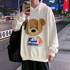 703-W218-P55春秋贴布绣毛巾绣毛绒小熊休闲卫衣，男装卫衣，星座703