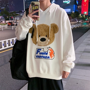 703-W218-P55  春秋贴布绣毛巾绣毛绒小熊休闲卫衣图片