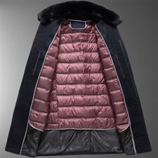 爸爸长款羊毛大衣可脱羽绒内胆！8015/P240中老年人大衣男有大码，男装毛呢大衣，星座1216（原钱塘722）