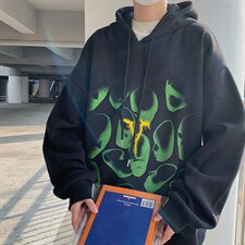 2025秋新款潮流印花连帽宽松休闲套头情侣卫衣B266-WY-220-P50，男装卫衣，星座B257-1