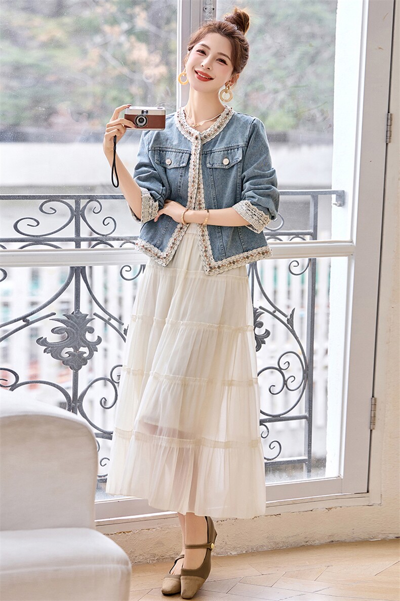 复古牛仔外套女春秋2025新款高级感小个子减龄气质小香风短款上衣,女装牛仔外套,辉煌依升