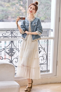 复古牛仔外套女春秋2025新款高级感小个子减龄气质小香风短款上衣图片