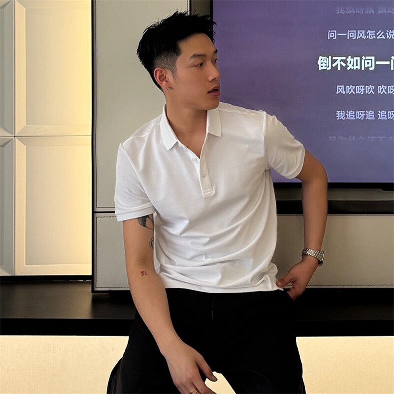 7A抑菌220克丝光珠地高品质常年主推短袖T恤翻领Polo衫T0257,男装T恤,电商D342