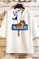 Q11247-P30NASA春夏季七分袖t恤男大码五分袖男短袖中袖砖墙，男装T恤，电商A040A