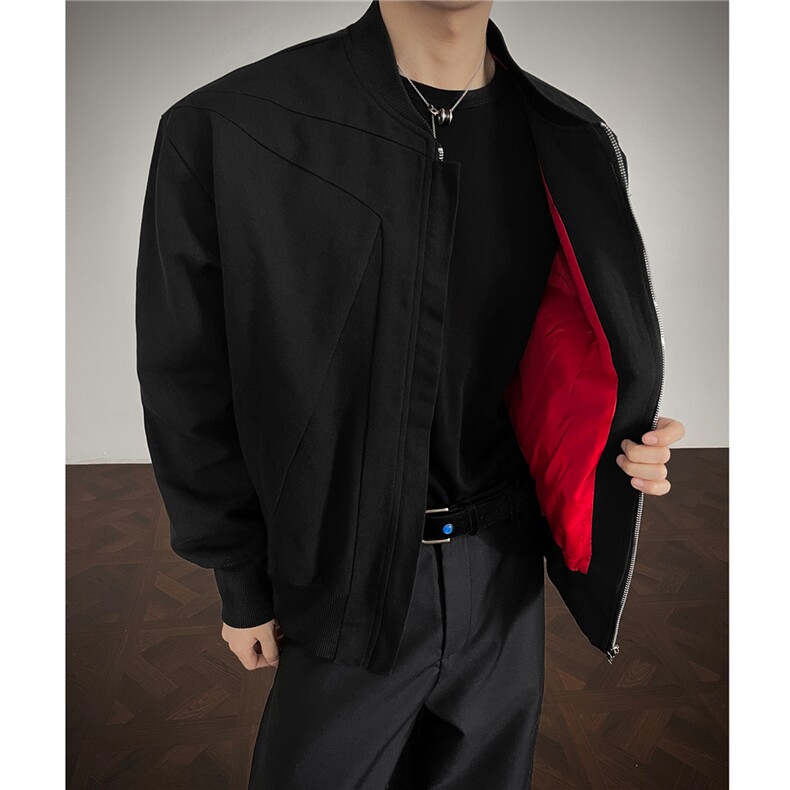 模特图重磅解构剪裁设计做旧水洗夹克硬汉外套男H1137特P58,男装夹克,电商A341