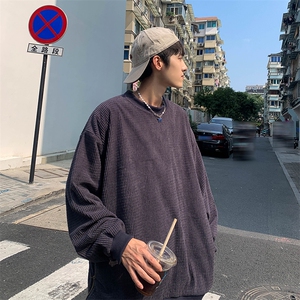 WY871-P40港风华夫格开叉拉链圆领卫衣图片