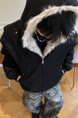 座山雕毛领连帽棉衣外套男冬加厚保暖夹克棉袄XZ514-2-7234-P125，男装夹克，星座514-2(原B239)
