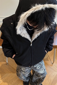 座山雕毛领连帽棉衣外套男冬加厚保暖夹克棉袄 XZ514-2-7234-P125图片