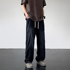 现货高品质抖音品主推冰丝破洞牛仔裤NB959P65控85，男装牛仔裤，电商C303-1