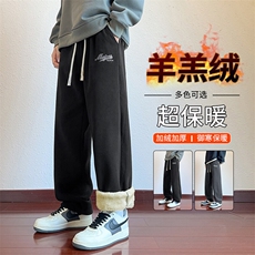 217-2-NK556-P45冬季新款羊羔绒加绒加厚直筒休闲裤男大码卫裤，男装休闲裤，星座217-2