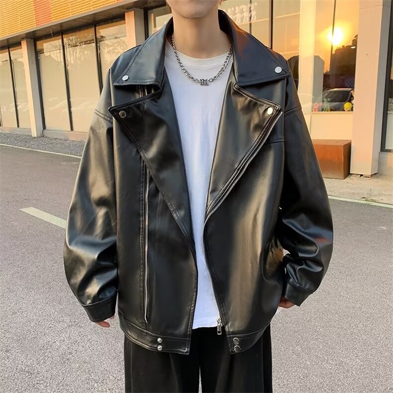 皮衣春季外套男韩版青年情侣PU皮夹克机车服JK026-P63图片