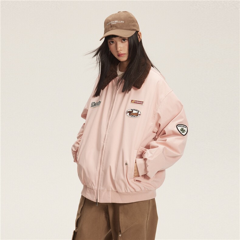 2025冬款翻领摇粒绒拼色绣标棉服-5661-228,男装棉衣,电商S012（CATTEE）