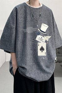 风复古亚麻短袖男棉麻t恤男半袖 ZT71373-P35图片