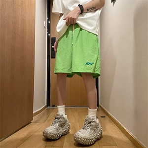 短裤男夏季薄款日系复古五分沙滩裤宽松休闲潮流速干运动裤子图片